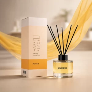Happy Place Bargello parfum d’intérieur 120 ml senteur melon avec diffuseur à bâtonnets noir