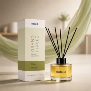 Grand Place Bargello parfum d’intérieur 120 ml senteur feuille de tabac avec diffuseur à bâtonnets noirs