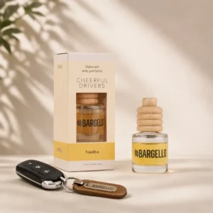 Cheerful Drivers Bargello parfum voiture vanille 8 ml avec flacon en verre et coffret beige