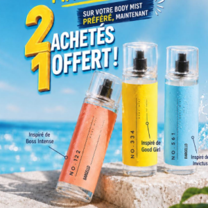 Body Mist: 2 achetées, 1 offerte